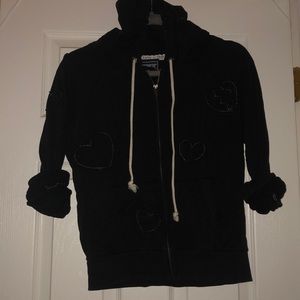 Black hoodie with silver heart design